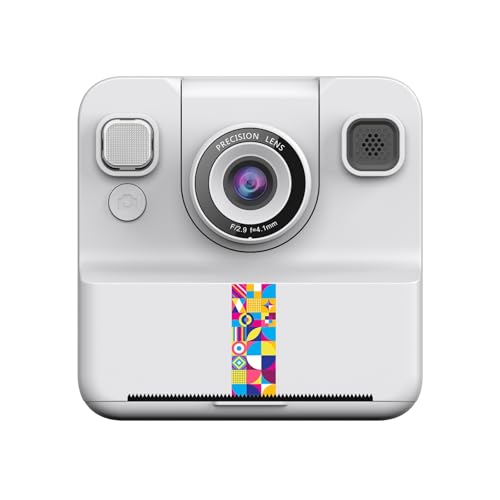 Ddujbtp Childrens Photo Printer Kamera 2400W Pixel 180 ° Rotierende Objektivkreative Aufkleberspiele Enthalten Akkulameramik von Ddujbtp