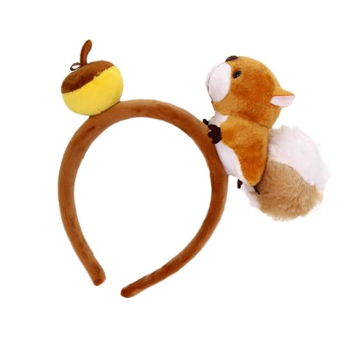Ddujbtp Haarbänder für Fotostudio, Halloween, auffällige Requisiten für Ostern, bezaubernde Party, Alltag, Kopfschmuck, Plüsch-Eichhörnchen-Haarteil mit von Ddujbtp