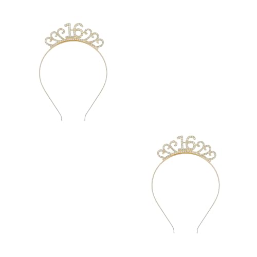 Ddujbtp Haarreif für Mädchen, zum 16. Geburtstag, für Königin, robuste Stirnbänder, Foto-Requisiten, elegantes Kostüm, Kopfbedeckung, helles 40,6 cm Stirnband von Ddujbtp