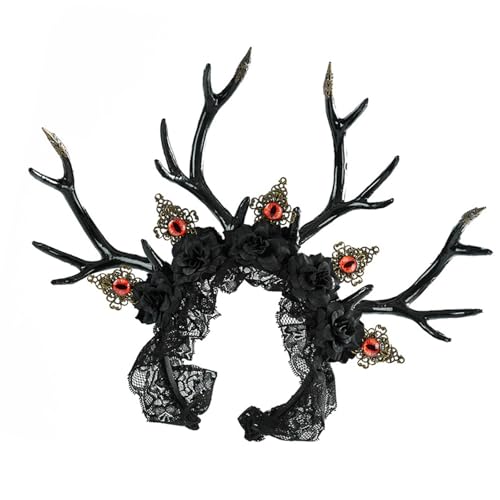 Ddujbtp Halloween Punk Hirschgeweih Stirnband mit dämonischen Augen Design Haarschmuck für Kostümpartys und Cosplay-Veranstaltungen Bequemes Hexenkopf-Accessoire Ddujbtp Halloween Punk Hirschgeweih Stirnband mit dämonischen Augen Design Haarschmuck für Kostümpartys und Cosplay-Veranstaltungen Bequemes Hexenkopf-Accessoire von Ddujbtp