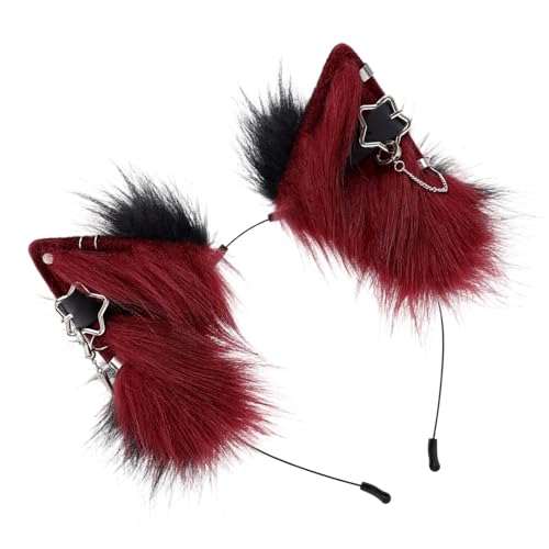 Ddujbtp Künstliches Ohr-Haarband, Stirnbänder mit Ohrringen, Tierohr-Kostüm, für Halloween und Cosplay-Ohren Ddujbtp Künstliches Ohr-Haarband, Stirnbänder mit Ohrringen, Tierohr-Kostüm, für Halloween und Cosplay-Ohren von Ddujbtp