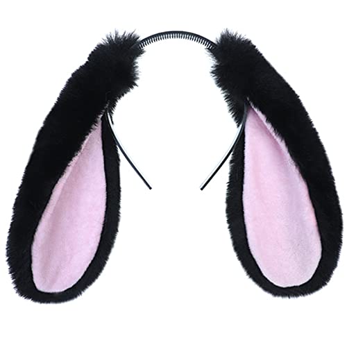 Ddujbtp Mädchen Plüsch Lange Ohren Haarreifen Haarband Kopfschmuck Cosplay Requisiten Haarschmuck für Halloween Weihnachten Kopfschmuck von Ddujbtp