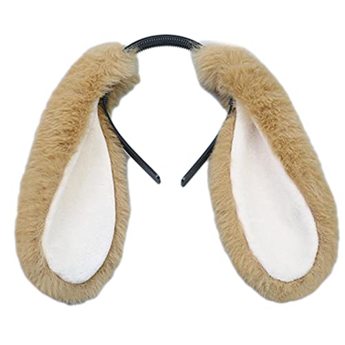 Ddujbtp Mädchen Plüsch Lange Ohren Haarreifen Haarband Kopfschmuck Cosplay Requisiten Haarschmuck für Halloween Weihnachten Kopfschmuck von Ddujbtp