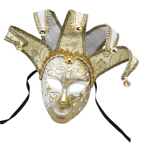 Ddujbtp Maskerade mit Glocken, Vintage-Komödie, Maskerade, Dekoration für Männer und Frauen, Halloween, fünfzackig, Schwarz / Weiß Ddujbtp Maskerade mit Glocken, Vintage-Komödie, Maskerade, Dekoration für Männer und Frauen, Halloween, fünfzackig, Schwarz / Weiß von Ddujbtp