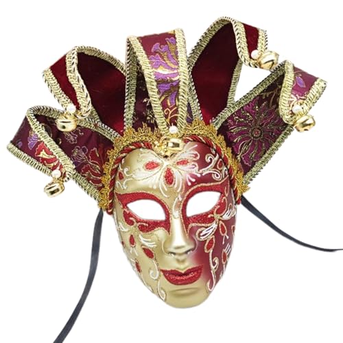 Ddujbtp Maskerade mit Glocken, Vintage-Komödie, Maskerade, Dekoration für Männer und Frauen, Halloween, fünfzackig, Schwarz / Weiß Ddujbtp Maskerade mit Glocken, Vintage-Komödie, Maskerade, Dekoration für Männer und Frauen, Halloween, fünfzackig, Schwarz / Weiß von Ddujbtp