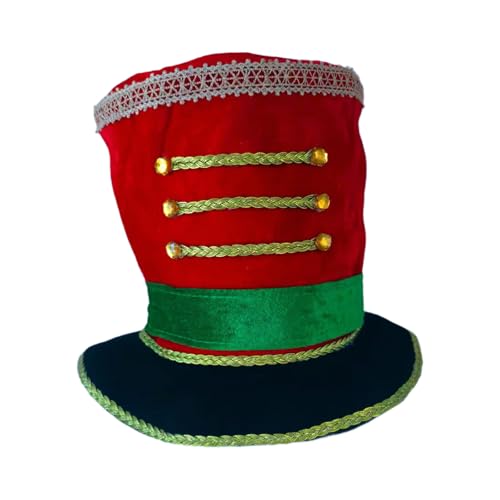 Drummer Unisex Spielzeug Soldat Cap für Paraden und Aufführungen Atmungsaktives Design mit goldenen dekorativen Details Urlaub Themed Zubehör Hut von Ddujbtp
