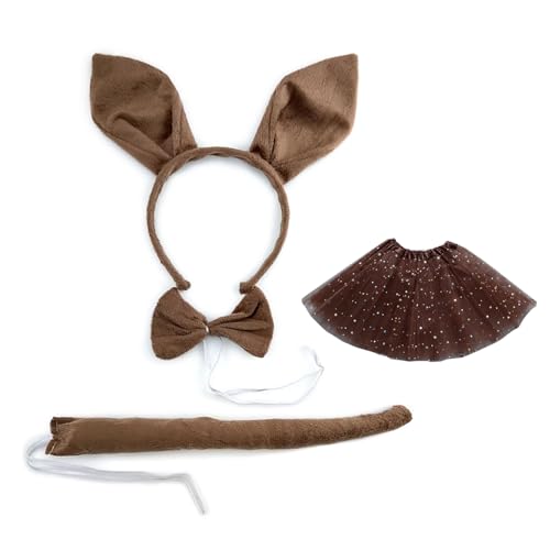 Kostüm-Set, Stirnband, Fliege, Schwanz für Erwachsene und Kinder, Weihnachten, Ostern, Party, Cosplay-Kostüme Kostüm-Set, Stirnband, Fliege, Schwanz für Erwachsene und Kinder, Weihnachten, Ostern, Party, Cosplay-Kostüme von Ddujbtp