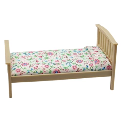 Miniatur Cottagecore Einzelbett mit Blumendruck-Design für 1/12 Puppenhaus Dekoration Schlafzimmer Szene Display Möbel Miniaturmöbel Miniatur Cottagecore Einzelbett mit Blumendruck-Design für 1/12 Puppenhaus Dekoration Schlafzimmer Szene Display Möbel Miniaturmöbel von Ddujbtp