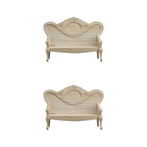 Miniaturholz Sofa Stuhl Für Puppenhäuser Dekoration Retro Stile Unbemalte Stuhl Für 1/12 Skala Handwerksmodellbegeisterte Miniatur Dekore von Ddujbtp