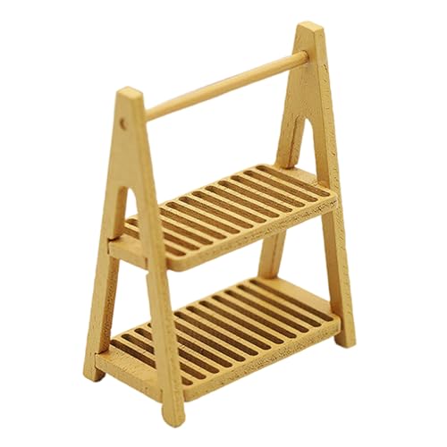 Miniaturkuchenregal Mit Natürlichen Holz Finish | 1:12 Skala Kinderspielzeugmöbel & Aufbewahrung Holzpuppenhäuser Dekore von Ddujbtp
