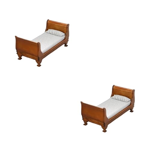 Puppenhäuser im Maßstab 1:12, Einzelbettmodell, Möbelszene, Zubehör für 15 cm Puppen, viktorianischer Vintage-Stil, Bett, Miniatur-Schlafzimmermöbel Puppenhäuser im Maßstab 1:12, Einzelbettmodell, Möbelszene, Zubehör für 15 cm Puppen, viktorianischer Vintage-Stil, Bett, Miniatur-Schlafzimmermöbel von Ddujbtp