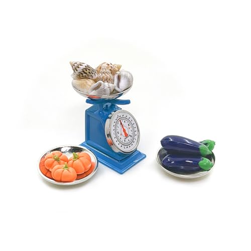 Realistische winzige Lebensmittelmarktwaage Modell für Puppenhäuser Display Basis glatte Oberflächen Griff kompakte Küche Szene Zubehör Miniatur-mechanische Waage von Ddujbtp