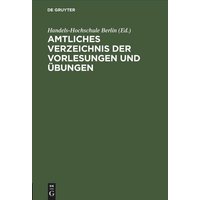 Amtliches Verzeichnis der Vorlesungen und Übungen von De Gruyter Oldenbourg