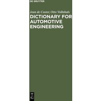 Dictionary for Automotive Engineering von De Gruyter Saur