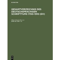 Gesamtverzeichnis des deutschsprachigen Schrifttums 1700–1910 (GV) / Corp - Cz von De Gruyter Saur