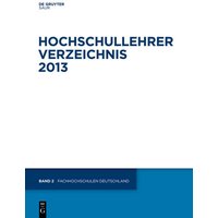 Hochschullehrer Verzeichnis / Fachhochschulen Deutschland von De Gruyter Saur