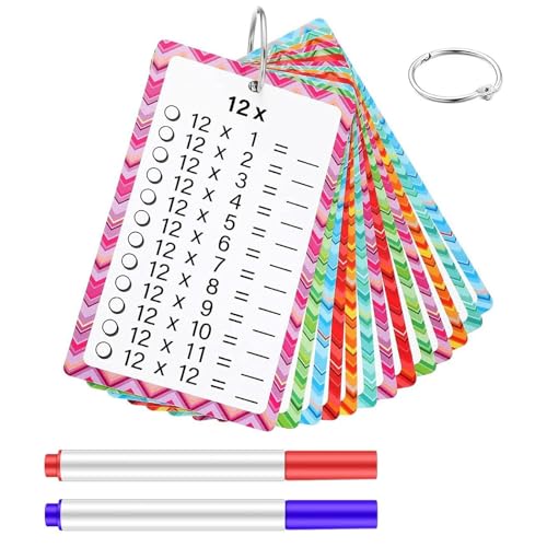 1x1 Lernkarten mit 2 Trockenlöschbaren Marker – Einmaleins Lernen, 1x1 Lernen, 1x1 Lernkarten für Kids ab 5. Schul Hausgebrauch, Einmaleins Rechenhilfe, kreatives Geschenk von DePro