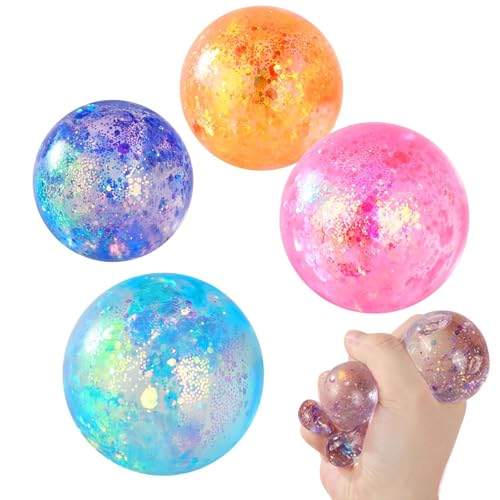4 Stück Anti Stress Bälle Set 4cm & 6cm - Farben zufällig, Stressball Erwachsene, weicher Druckball für Büro, Schule, Stressabbau, Feinmotorik Training mit Knautschball 4 Stück Anti Stress Bälle Set 4cm & 6cm - Farben zufällig, Stressball Erwachsene, weicher Druckball für Büro, Schule, Stressabbau, Feinmotorik Training mit Knautschball von DePro