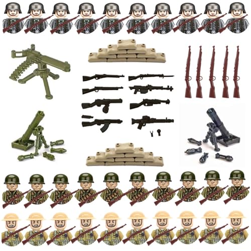DePro 1 Kit Soldier Action Figures, Soldaten, 30 Mini Figures Military Kit, Enthält Mörser*2Maschinengewehr *1Bodenplatte*2Sandsack*20 Perfekt Für Geschichtsinteressierte DePro 1 Kit Soldier Action Figures, Soldaten, 30 Mini Figures Military Kit, Enthält Mörser*2Maschinengewehr *1Bodenplatte*2Sandsack*20 Perfekt Für Geschichtsinteressierte von DePro