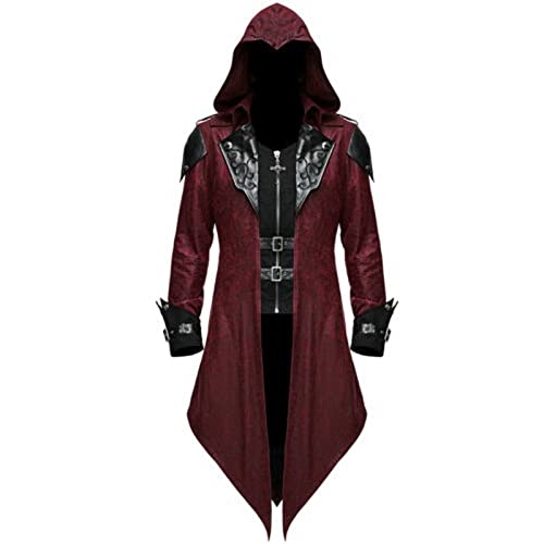 DeaAmyGline Steampunk Herren Jacke mit Kapuze - Gothic Frack Herren Mantel Gehrock Mittelalter Viktorianische Palast Vintage Mäntel Smoking für Männer Halloween Kostüm Karneval Party Cosplay Kleidung DeaAmyGline Steampunk Herren Jacke mit Kapuze - Gothic Frack Herren Mantel Gehrock Mittelalter Viktorianische Palast Vintage Mäntel Smoking für Männer Halloween Kostüm Karneval Party Cosplay Kleidung von DeaAmyGline