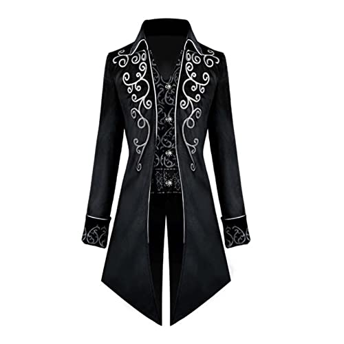 Steampunk Herren Jacke ,Gothic Frack Herren Mantel,Gehrock Herren Mittelalter Viktorianischen Palast Vintage Mäntel Smokings für Männer Halloween Kostüm Karneval Party Piratenkostüm Cosplay Kleidung von DeaAmyGline