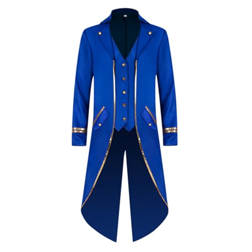 Steampunk Herren Mantel - Gothic Jacke Herren Frack Mittelalter Kleidung Vintage Renaissance Viktorianischen Gehrock Smoking Uniform Mäntel für Männer Halloween Kostüm Cosplay Karneval Party von DeaAmyGline