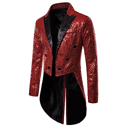Steampunk Herren Pailletten Jacke, Gothic Frack Herren Mantel Glitzer,Punk Gehrock Herren Mittelalter Mäntel Smoking für Männer Halloween Kostüm Karneval Party Nightclub Show Cosplay Kleidung Steampunk Herren Pailletten Jacke, Gothic Frack Herren Mantel Glitzer,Punk Gehrock Herren Mittelalter Mäntel Smoking für Männer Halloween Kostüm Karneval Party Nightclub Show Cosplay Kleidung von DeaAmyGline