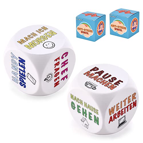 DealKits Büro Anti-Stress Würfel, 2 Stück Witziges Stresswürfel zum Stressabbau mit 6 Lustigen Aktionen, Anti-Stress Spielzeug Abschiedsgeschenk Kollegen Geschenk Mit Geschenkbox Für Mitarbeiter DealKits Büro Anti-Stress Würfel, 2 Stück Witziges Stresswürfel zum Stressabbau mit 6 Lustigen Aktionen, Anti-Stress Spielzeug Abschiedsgeschenk Kollegen Geschenk Mit Geschenkbox Für Mitarbeiter von DealKits