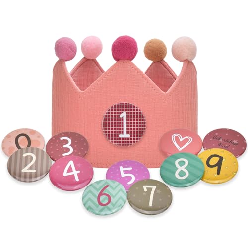 DealKits Geburtstagskrone Musselin mit Zahlen, Krone Geburtstag Jungen Mädchen, Kinder Partyhüte Party Deko für den Kindergeburtstag, Stoffkrone mit Button Zahlen von 1-9 DealKits Geburtstagskrone Musselin mit Zahlen, Krone Geburtstag Jungen Mädchen, Kinder Partyhüte Party Deko für den Kindergeburtstag, Stoffkrone mit Button Zahlen von 1-9 von DealKits