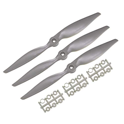 DyniLao RC CW 25,4 x 12,7 cm, 2-Flügeln, 3-teilig, grau, Nylon, Flugzeugpropeller mit Adapterringen DyniLao RC CW 25,4 x 12,7 cm, 2-Flügeln, 3-teilig, grau, Nylon, Flugzeugpropeller mit Adapterringen von DealMux