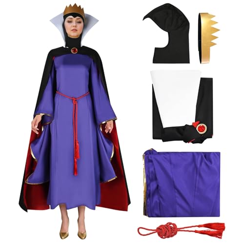 Deboyar Böse Königin Hexenkostüm für Damen, Grimhilde, Cosplay, Kleid, Zubehör, Krone, Umhang, Gürtel, Fee, Schneemantel für Erwachsene, Violett, M Deboyar Böse Königin Hexenkostüm für Damen, Grimhilde, Cosplay, Kleid, Zubehör, Krone, Umhang, Gürtel, Fee, Schneemantel für Erwachsene, Violett, M von Deboyar