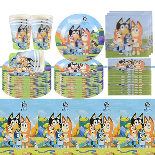 Partygeschirr Set, Gebutstag Deko Partygeschirr Kindergeburtstag Dekoration,Tischdecke Gebutstag Serviette Geeignet für 20 Personen (B42) von DecPtyTa