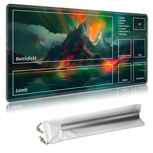 MTG Playmat 61 x 35,6 cm – Magic The Gathering Spielmatte mit kostenlosen Aufbewahrungstaschen, rutschfeste TCG-Spielmatte mit Gummi-Unterseite und genähten Kanten, Commander TCG Rollbare Kartenmatte MTG Playmat 61 x 35,6 cm – Magic The Gathering Spielmatte mit kostenlosen Aufbewahrungstaschen, rutschfeste TCG-Spielmatte mit Gummi-Unterseite und genähten Kanten, Commander TCG Rollbare Kartenmatte von Decahouy