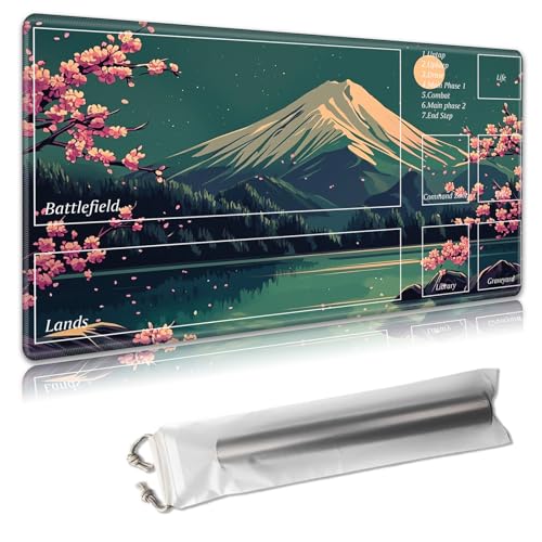MTG Playmat 61 x 35,6 cm – Magic The Gathering Spielmatte mit kostenlosen Aufbewahrungstaschen, rutschfeste TCG-Spielmatte mit Gummi-Unterseite und genähten Kanten, Commander TCG rollbare Kartenmatte MTG Playmat 61 x 35,6 cm – Magic The Gathering Spielmatte mit kostenlosen Aufbewahrungstaschen, rutschfeste TCG-Spielmatte mit Gummi-Unterseite und genähten Kanten, Commander TCG rollbare Kartenmatte von Decahouy
