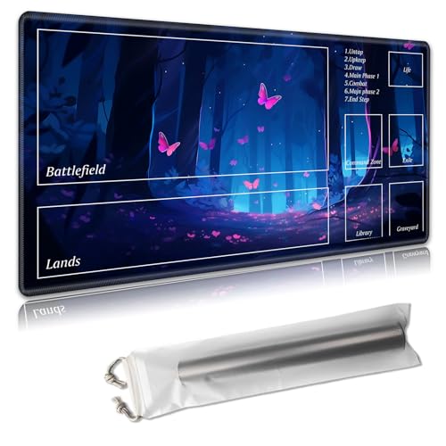 MTG Playmat 61 x 35,6 cm – Magic The Gathering Spielmatte mit kostenlosen Aufbewahrungstaschen, rutschfeste TCG-Spielmatte mit Gummi-Unterseite und genähten Kanten, Commander TCG rollbare Kartenmatte MTG Playmat 61 x 35,6 cm – Magic The Gathering Spielmatte mit kostenlosen Aufbewahrungstaschen, rutschfeste TCG-Spielmatte mit Gummi-Unterseite und genähten Kanten, Commander TCG rollbare Kartenmatte von Decahouy