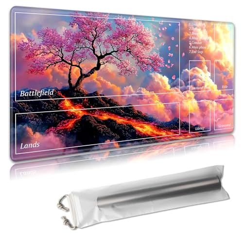 MTG Playmat 61 x 35,6 cm – Magic The Gathering Spielmatte mit kostenlosen Aufbewahrungstaschen, rutschfeste TCG-Spielmatte mit Gummi-Unterseite und genähten Kanten, Commander TCG rollbare Kartenmatte MTG Playmat 61 x 35,6 cm – Magic The Gathering Spielmatte mit kostenlosen Aufbewahrungstaschen, rutschfeste TCG-Spielmatte mit Gummi-Unterseite und genähten Kanten, Commander TCG rollbare Kartenmatte von Decahouy
