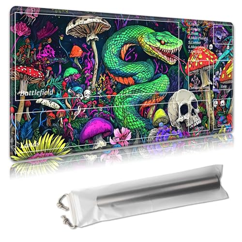 MTG Playmat 61 x 35,6 cm – Magic The Gathering Spielmatte mit kostenlosen Aufbewahrungstaschen, rutschfeste TCG-Spielmatte mit Gummi-Unterseite und genähten Kanten, Commander TCG rollbare Kartenmatte MTG Playmat 61 x 35,6 cm – Magic The Gathering Spielmatte mit kostenlosen Aufbewahrungstaschen, rutschfeste TCG-Spielmatte mit Gummi-Unterseite und genähten Kanten, Commander TCG rollbare Kartenmatte von Decahouy