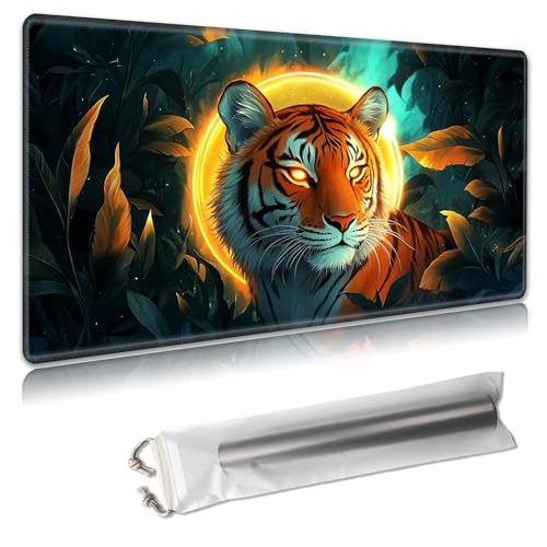 MTG Playmat 61 x 35,6 cm – große TCG/CCG-Sammelkartenspiel-Matte, vollständiges Kunstwerk-Design, rutschfeste Gummi-Basis und glatte Stoffoberfläche, kostenlose Aufbewahrungstasche, orangefarbener von Decahouy