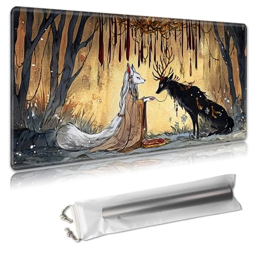 MTG Playmat – TCG-Kartenspielmatte für Magic The Gathering – 61 x 35,6 cm – genähte Kanten, rutschfeste Gummiunterseite, tragbare Schreibtisch-Spielmatte für Brettspiele – mit Aufbewahrungstasche MTG Playmat – TCG-Kartenspielmatte für Magic The Gathering – 61 x 35,6 cm – genähte Kanten, rutschfeste Gummiunterseite, tragbare Schreibtisch-Spielmatte für Brettspiele – mit Aufbewahrungstasche von Decahouy