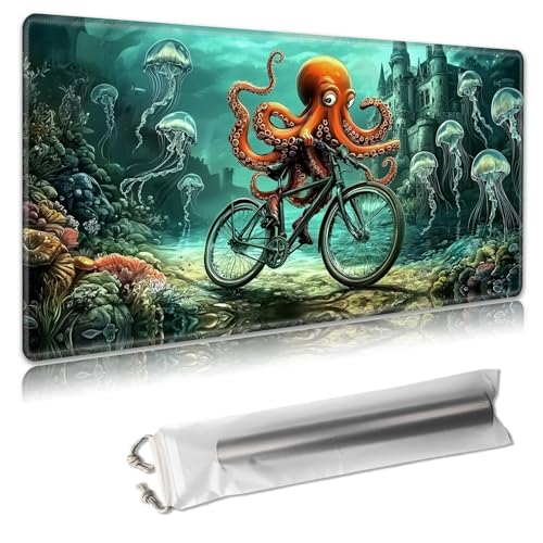 MTG Playmat – TCG Kartenspielmatte für Magic The Gathering – 61 x 35,6 cm – genähte Kanten, rutschfeste Gummiunterseite, tragbare Schreibtisch-Spielmatte für Brettspiele – mit Aufbewahrungstasche von Decahouy