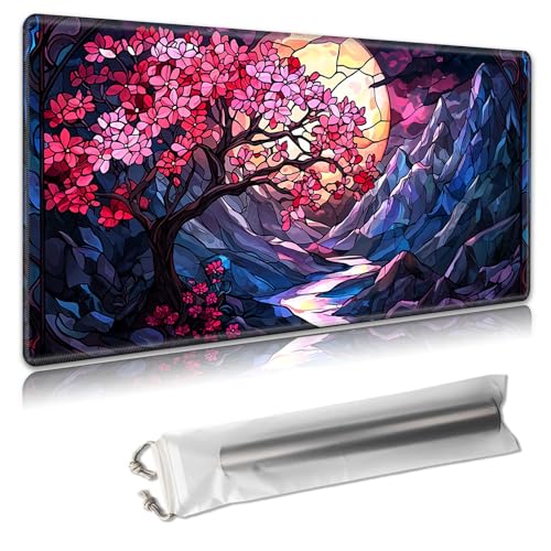 MTG Playmat – TCG Kartenspielmatte für Magic The Gathering – 61 x 35,6 cm – genähte Kanten, rutschfeste Gummiunterseite, tragbare Schreibtisch-Spielmatte für Brettspiele – mit Aufbewahrungstasche von Decahouy