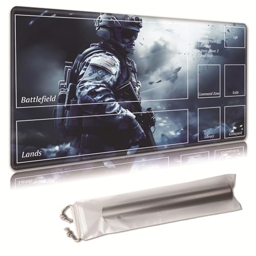 MTG Spielmatte, Spielmatte, mit Aufbewahrungstasche, rutschfeste Gummiunterseite, Kampfspiel, 35,4 x 50 cm, ideal für TCG, MTG und Brettspielmatte für Karten, Mauspad, Schreibtischunterlagen, Mensch MTG Spielmatte, Spielmatte, mit Aufbewahrungstasche, rutschfeste Gummiunterseite, Kampfspiel, 35,4 x 50 cm, ideal für TCG, MTG und Brettspielmatte für Karten, Mauspad, Schreibtischunterlagen, Mensch von Decahouy