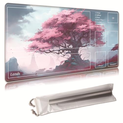 MTG Spielmatte, Spielmatte, mit Aufbewahrungstasche, rutschfeste Gummiunterseite, Kampfspiel, 35,4 x 50 cm, ideal für TCG, MTG und Brettspielmatte für Karten, Mauspad, Schreibtischunterlagen, rosa MTG Spielmatte, Spielmatte, mit Aufbewahrungstasche, rutschfeste Gummiunterseite, Kampfspiel, 35,4 x 50 cm, ideal für TCG, MTG und Brettspielmatte für Karten, Mauspad, Schreibtischunterlagen, rosa von Decahouy