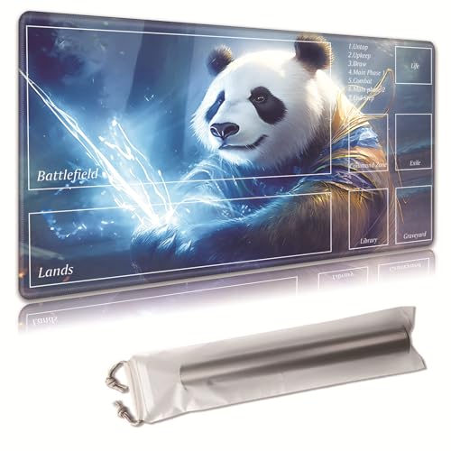 MTG Spielmatte, Spielmatte, mit Aufbewahrungstasche, rutschfeste Gummiunterseite, Kampfspiel, 35,4 x 50 cm, ideal für TCG, MTG und Brettspielmatte für Karten, Mauspad, Schreibtischunterlagen von Decahouy