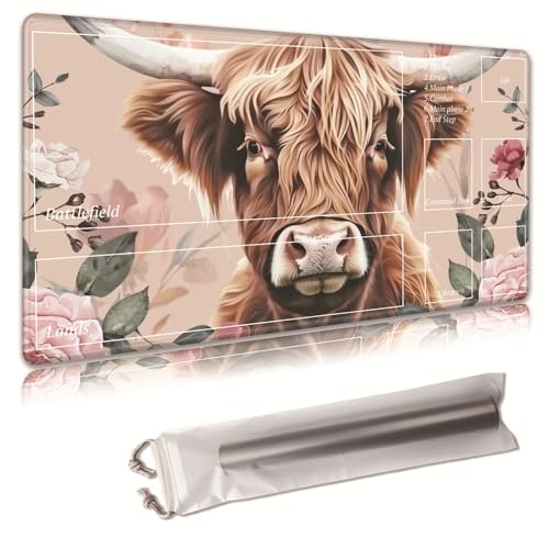 MTG Spielmatte, Spielmatte, mit Aufbewahrungstasche, rutschfeste Gummiunterseite, Kampfspiel, 43,9 x 34,8 cm, ideal für TCG, MTG und Brettspiel-Matte für Karten, Mauspad, Schreibtischunterlagen von Decahouy
