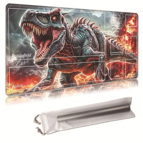MTG Spielmatte, Spielmatte, mit Aufbewahrungstasche, rutschfeste Gummiunterseite, Kampfspiel, 43,9 x 34,8 cm, ideal für TCG, MTG und Brettspiel-Matte für Karten, Mauspad, Schreibtischunterlagen von Decahouy