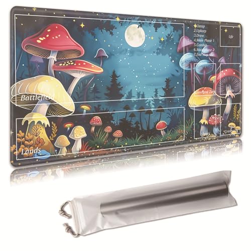 MTG Spielmatte, Spielmatte, mit Aufbewahrungstasche, rutschfeste Gummiunterseite, Kampfspiel, 43,9 x 34,8 cm, ideal für TCG, MTG und Brettspielmatte für Karten, Mauspad, Schreibtischunterlagen, Pilz MTG Spielmatte, Spielmatte, mit Aufbewahrungstasche, rutschfeste Gummiunterseite, Kampfspiel, 43,9 x 34,8 cm, ideal für TCG, MTG und Brettspielmatte für Karten, Mauspad, Schreibtischunterlagen, Pilz von Decahouy