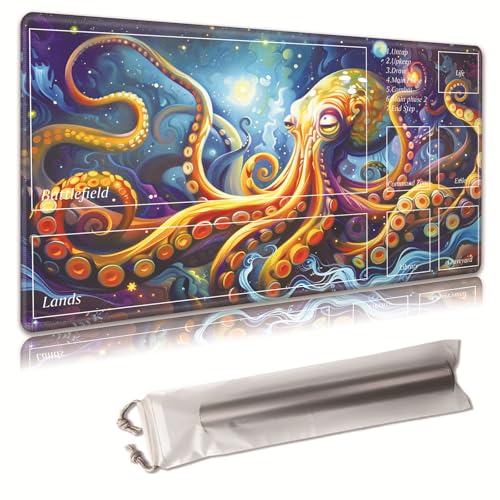 MTG Spielmatte, Spielmatte, mit Aufbewahrungstasche, rutschfeste Gummiunterseite, Kampfspiel, 43,9 x 34,8 cm, ideal für TCG, MTG und Brettspielmatte für Karten, Mauspad, Schreibtischunterlagen, buntes MTG Spielmatte, Spielmatte, mit Aufbewahrungstasche, rutschfeste Gummiunterseite, Kampfspiel, 43,9 x 34,8 cm, ideal für TCG, MTG und Brettspielmatte für Karten, Mauspad, Schreibtischunterlagen, buntes von Decahouy