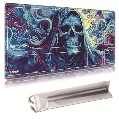 MTG Spielmatte, Spielmatte, mit Aufbewahrungstasche, rutschfeste Gummiunterseite, Kampfspiel, 43,9 x 34,8 cm, ideal für TCG, MTG und Brettspielmatte für Karten, Mauspad, Schreibtischunterlagen, blaues MTG Spielmatte, Spielmatte, mit Aufbewahrungstasche, rutschfeste Gummiunterseite, Kampfspiel, 43,9 x 34,8 cm, ideal für TCG, MTG und Brettspielmatte für Karten, Mauspad, Schreibtischunterlagen, blaues von Decahouy