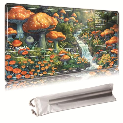MTG Spielmatte, Spielmatte, mit Aufbewahrungstasche, rutschfeste Gummiunterseite, Kampfspiel, 43,9 x 34,8 cm, ideal für TCG, MTG und Brettspielmatte für Karten, Mauspad, Schreibtischunterlagen, Pilze MTG Spielmatte, Spielmatte, mit Aufbewahrungstasche, rutschfeste Gummiunterseite, Kampfspiel, 43,9 x 34,8 cm, ideal für TCG, MTG und Brettspielmatte für Karten, Mauspad, Schreibtischunterlagen, Pilze von Decahouy
